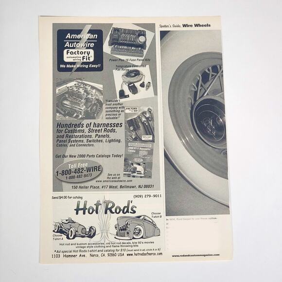 Spotter's Guide Wire Wheels Pictorial Print Ad 2001 Rod & Custom Magazine 8.5x11 - Picture 6 of 9